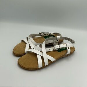 G.H. Bass & Co. Sunjuns Margie White Leather Slingback Sandals Size 6 M
